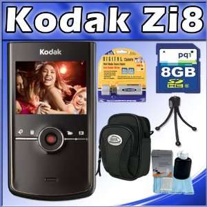 Kodak Zi8 HD Quality 1080p Pocket Video Camera w/ HDMI (Black) + 8GB 