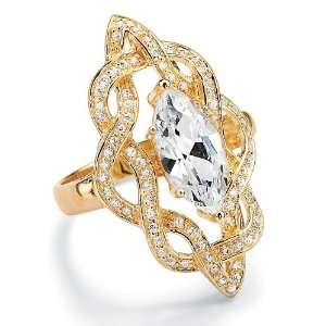 PalmBeach Jewelry 18K Gold Over Sterling Silver DiamonUltra™ Cubic 