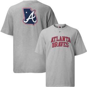   : Nike Atlanta Braves Ash Changeup Arched T shirt: Sports & Outdoors