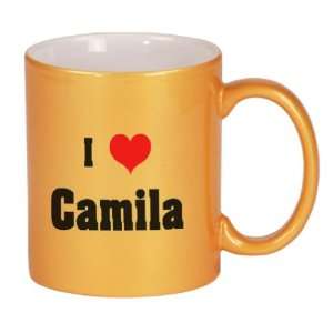  I Love/Heart Camila Coffee Mug Metallic Silver 11 oz 