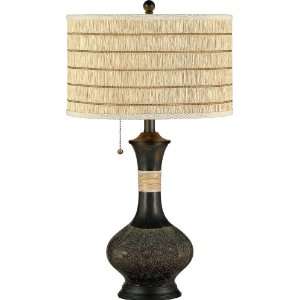  Quoizel Q712TK Belize 27 Inch Table Lamp with Woven Rattan 