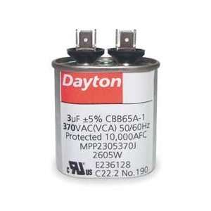 DAYTON Run Capacitor, 45 MFD, 370 VAC  Industrial 