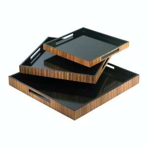   : Cyan Designs Square. Zebra Wood Trays 3Piece. 02621: Home & Kitchen