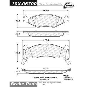  Centric Parts, 102.06700, CTek Brake Pads Automotive