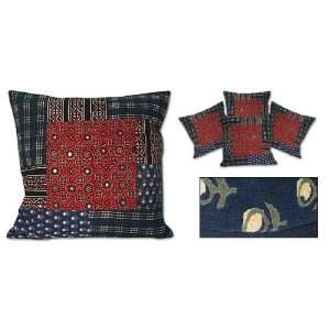  Cotton cushion covers, Calico Print (set of 4)