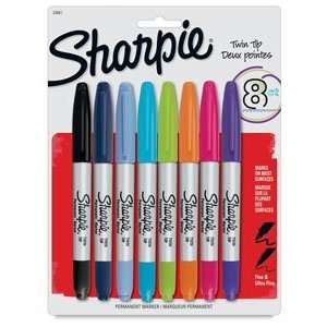   Sharpie Twin Tip Marker   Set of 8 Colors, Twin Tip: Office Products