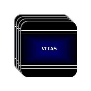 Personal Name Gift   VITAS Set of 4 Mini Mousepad Coasters (black 