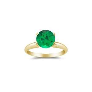  0.20 Cts of 4 mm AAA Round Emerald Solitaire Ring in 18K 