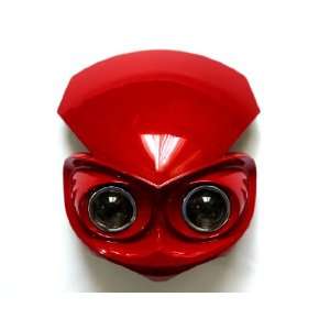 RED STUNT MOTORCYCLE STREETFIGHTER STREET FIGHTER PROJECTOR HEADLIGHT 