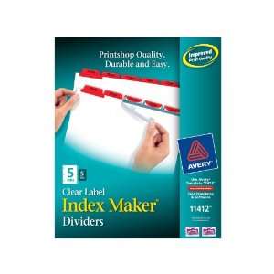   Maker Dividers with Red Tabs, 5 Tab, 25 Sets (11412): Office Products