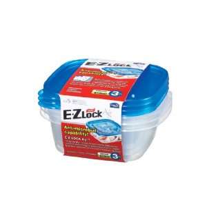   Lock Ag Plus 20.6 Fluid Ounce Square Container, 3 Piece Set, 2 1/2 Cup