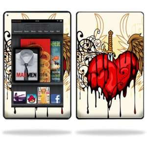   Skin Decal Cover for  Kindle Fire 7 inch Tablet Stabbing Heart