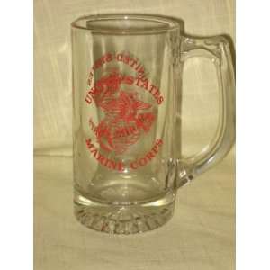  United States Marine Corps   5 1/2 Inch Beer Glass Mug 