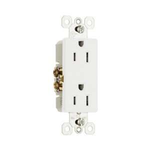   125 Volt 2 Pole 3 Wire Grounding White Power Outlet: Home Improvement