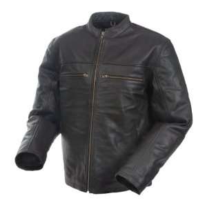  Mossi Rally Black Size 42 Mens Premium Leather Jacket 
