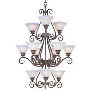  Pacific 12 Light Chandelier Finish Acornwith Marble Shade 