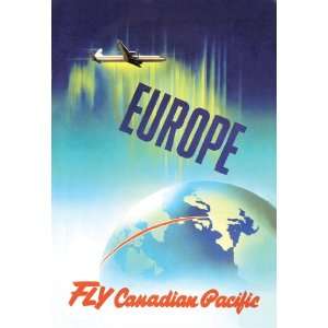  Europe   Fly Canadian Pacific 12X18 Art Paper with Gold 