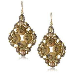  Miguel Ases Fresh Water Pearl and Agate Cluster Drop 