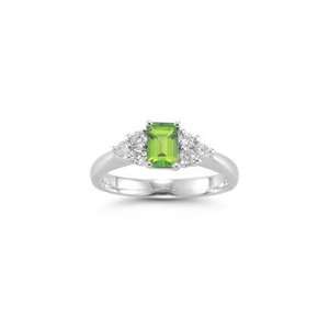  0.48 Cts Diamond & 1.68 Cts Peridot Ring in Platinum 8.0 