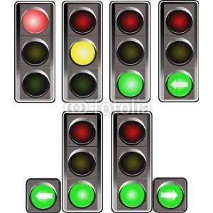 Wallmonkeys Peel and Stick Wall Decals   Set of Traffic Lights. Red 