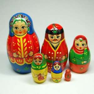   Prince and Princess and Servants Six Part Nesting Doll: Toys & Games