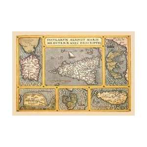  Maps of Italian Islands 12x18 Giclee on canvas: Home 