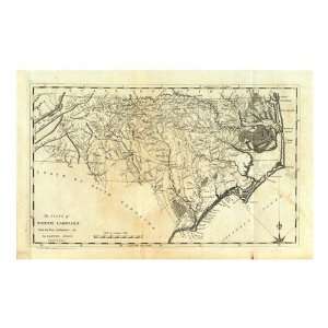   Carey   State Of North Carolina, 1795 Giclee Canvas: Home & Kitchen