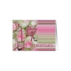  17th Wedding Anniversary Soft Pink roses Card Health 
