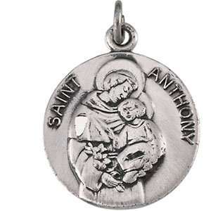  18.00 Mm Sterling Silver St. Anthony Medal With 18.00 Inch 