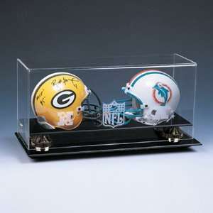  Double Mini Helmet Display Case with Risers: Sports 