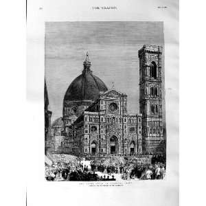  1887 Royal Fetes Florence Italy Façade Cathedral Print 