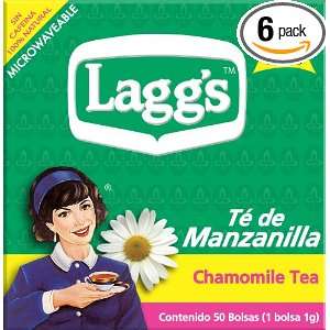 Laggs Tea Chamomile Tea, 50 Count Tea Bags (Pack of 6):  