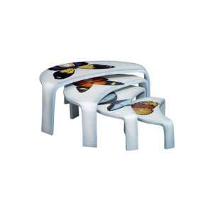  Set Of Four Hand painted Nesting Tables: Home & Kitchen