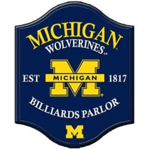  Michigan Wolverines Wooden Pub Style Bar Wall Sign: Sports 