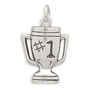  Sterling Silver Charm Pendant 1st Place Trophy Jewelry