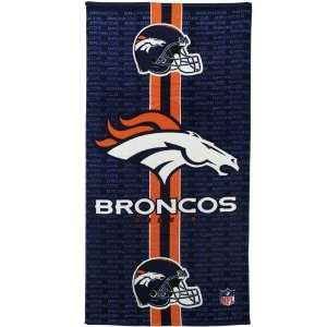   Broncos 30 x 60 Navy Blue Team Stripe Beach Towel: Sports & Outdoors