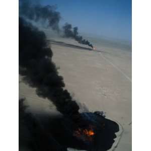 Oil Fires Still Burning One Year after the Persian Gulf War Stretched 