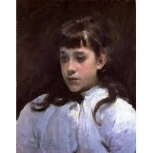  Oil Painting: Young Girl Wearing a White Muslin Blouse 