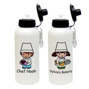    Custom Character Chef Aluminum Water Bottle: Sports & Outdoors