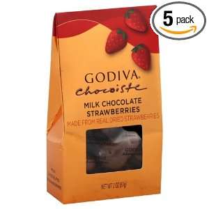 Godiva Milk Chocolate Strawberry, 2 ounces (Pack of 5):  