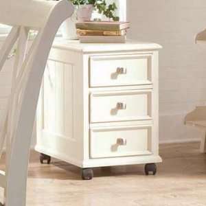   Mobile 3 Drawer Lateral Wood File Cabinet in White: Office Products