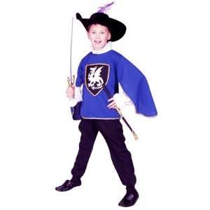  Kids Blue Musketeer Costume (Size: Medium 8 10): Toys 