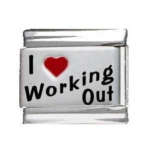  I Heart Working Out Red Heart Laser Italian Charm: Jewelry