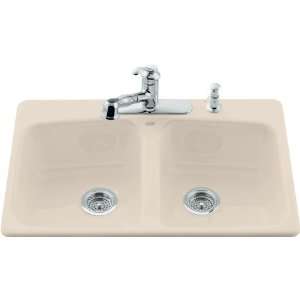   Rimming Sink With 3 Hole Faucet Drilling K 5942 3 55: Home Improvement