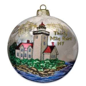   Ball Ornament   Thirty Mile Point, NY Lighthouse Patio, Lawn & Garden