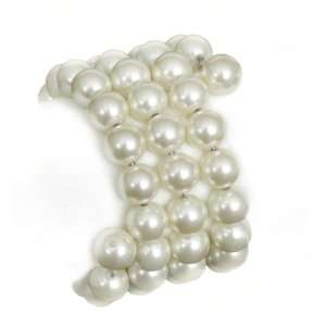Bridal Jewelry Pearl Bracelet with Four Rows of 12mm Pearls Stretch 