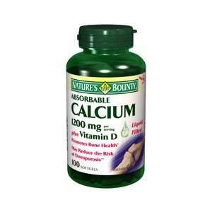  NATURES BOUNTY CALCIUM 1200MG + D ABSORB 100SG: Health & Personal Care