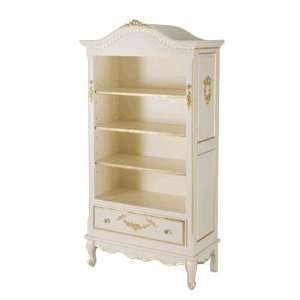  tall french bookcase   linen/gold gilding