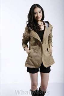 Womens Double breasted Trench Coat/Jacket Black W02  
