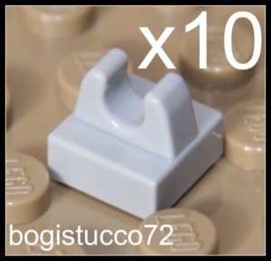 Lego x10 Blue Light Gray Clip ★ Tile 1x1 Pins Grip NEW  